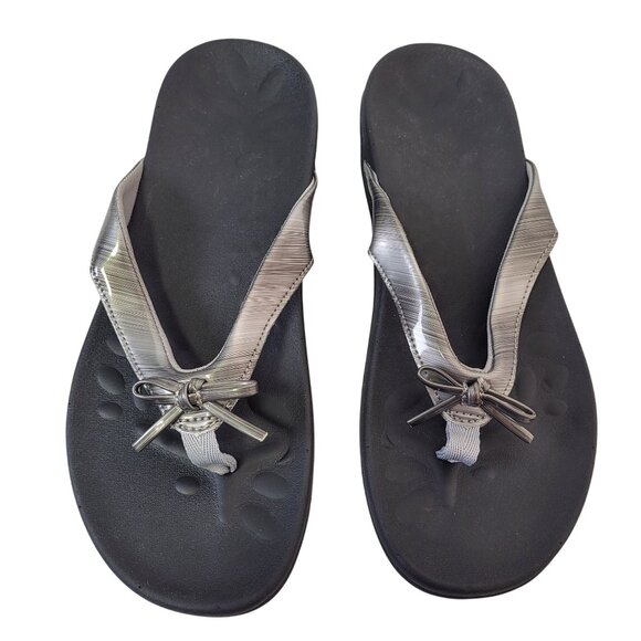 Megnya Women's Orthopedic Flip-Flops With Metallic Strap & Arch Support Size 7.5 - Picture 3 of 12